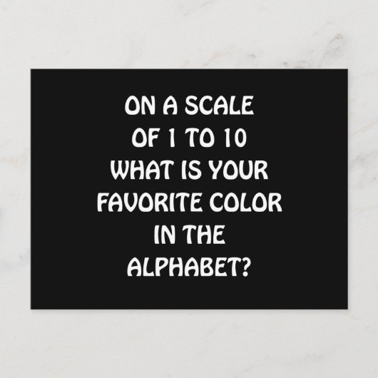 Favorite Color Alphabet Briefkaart (Voorkant)