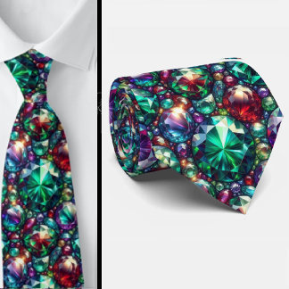 Favorite Colors Jewel Tone Gemstone Pattern Stropdas