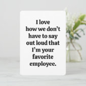 Favorite Employee Funny Boss Card Work Anniversary Kaart (Staand voorkant)