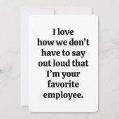 Favorite Employee Funny Boss Card Work Anniversary Kaart (Voorkant)