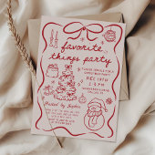 Favorite Things Christmas Holiday Party Invitation Kaart