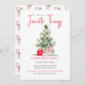 Favorite Things Christmas Party Invitation Kaart (Voorkant / Achterkant)