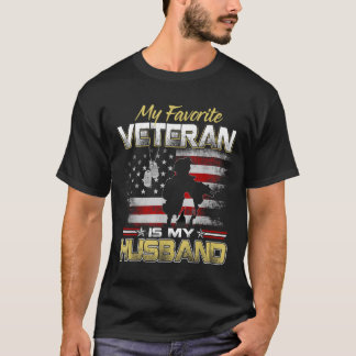 Favorite veteran is husband boyfriend veterans day t-shirt