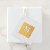 Favoritielabels met folie en eigen monogram bedankjes labels (Met doos)