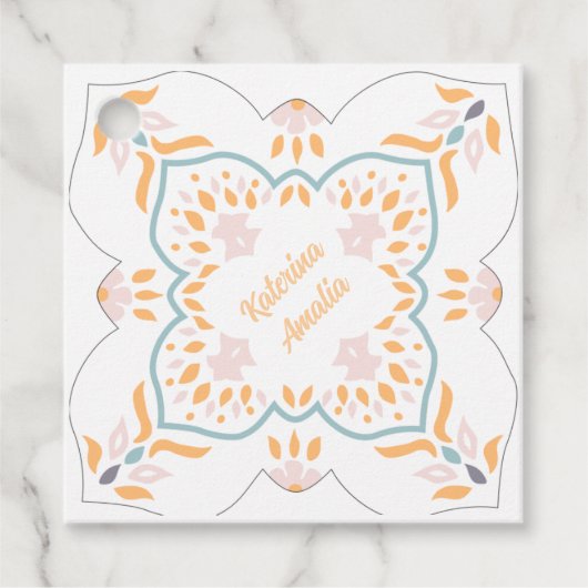 Favoritlabel zeemozaïek bedankjes labels (Voorkant)