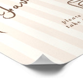 Favors Bebe Cafe Brown Bow Handdrawn Cake Poster (Hoek)