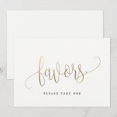 Favors Bord - Mooie kalligrafie Kaart (Voorkant / Achterkant)