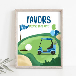 Favors Dank je Golf Par-T-shirt Boy Birthday Sign Poster