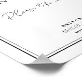 Favors Elegant Black & White Vrijgezellenfeest Poster (Hoek)