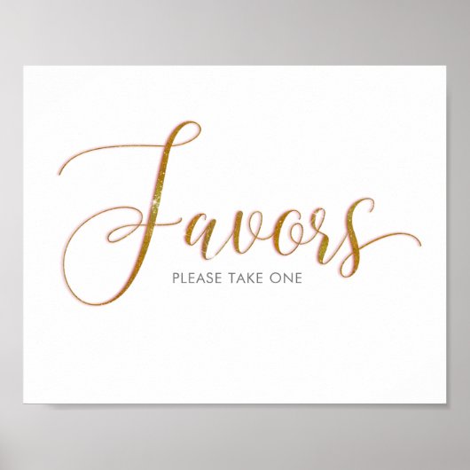Favors Gouden Glitter Script Tekst Poster (Voorkant)