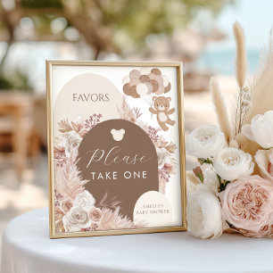 Favors Graag Eén Teken Neutrale Teddybeer Poster