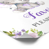 Favors Neem een kleine pinda Elephant Girl Paars Poster (Hoek)