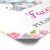 Favors Neem één kleine pinda olifant meisje roze Poster (Hoek)