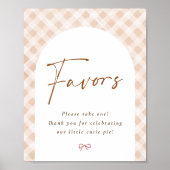 Favors Sign Cutie Pie Thanksgiving Baby Shower Poster (Voorkant)