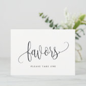 Favors Sign — Lovely Calligraphy Kaart (Staand voorkant)