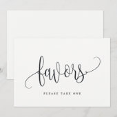 Favors Sign — Lovely Calligraphy Kaart (Voorkant / Achterkant)