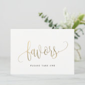 Favors Sign — Lovely Calligraphy Kaart (Staand voorkant)
