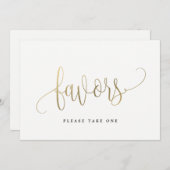 Favors Sign — Lovely Calligraphy Kaart (Voorkant / Achterkant)