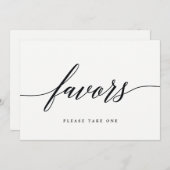 Favors Sign - Modern Script Kaart (Voorkant / Achterkant)