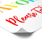 Favors Sign Rainbow Confetti Baby shower Poster (Hoek)