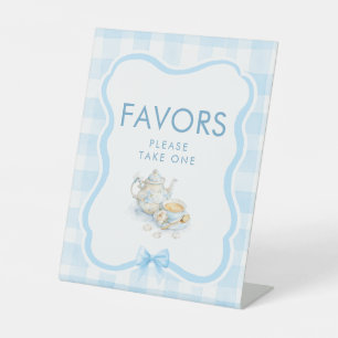 Favors Sweet Tea Party Blue Baby Shower Panneau de