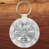 Favors van de 25e bruiloft Jubileum Sleutelhanger (Voorkant)