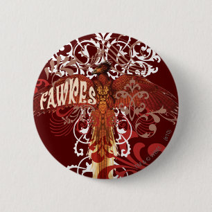 Fawkes Spreidt Vleugels Ronde Button 5,7 Cm