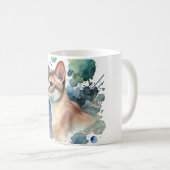 Fawn Abyssinian Cat Waterverf Koffiemok (Voorkant rechts)