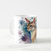 Fawn Abyssinian Cat Waterverf Koffiemok (Voorkant links)