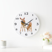 Fawn afbeelding for Round-Large-Wall-Clock Grote Klok (Huis)