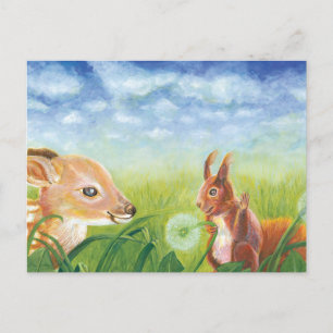 Fawn and Squirrel Aankondigingskaart