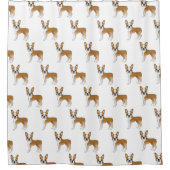 Fawn and White Boston Terrier Cartoon Dog Pattern Douchegordijn (Voorkant)