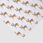 Fawn and White Boston Terrier Cartoon Dog Pattern Tissuepapier (Detail)