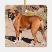 Fawn and White Boxer Puppy Dog Keramisch Ornament (Voorkant)