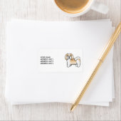 Fawn and White Havanese Cartoon Dog & Custom Text Etiket (Insitu)