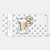 Fawn and White Havanese Cartoon Dog & Name Case-Mate iPhone Case (Achterkant (horizontaal))