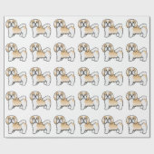 Fawn and White Havanese Cartoon Dog Pattern Cadeaupapier (Vlak)