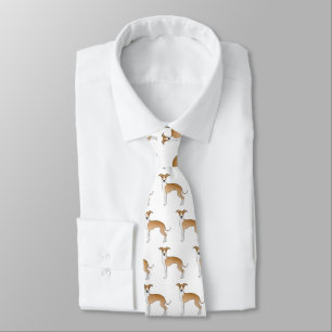 Fawn and White Italiaanse Greyhound Cute Dog Patte Stropdas
