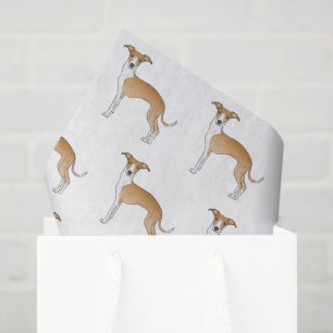 Fawn and White Italiaanse Greyhound Cute Dog Patte Tissuepapier