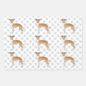 Fawn and White Italiaanse Greyhound Dogs with Paws Inpakpapier Vel (Voorkant)
