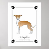 Fawn and White Italiaanse Greyhound met poten en t Poster (Voorkant)