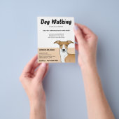 Fawn and White Italy Greyhound - Dog Walker Flyer (Hand)