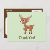 Fawn, Baby Deer bedankt Briefkaart (Voorkant / Achterkant)