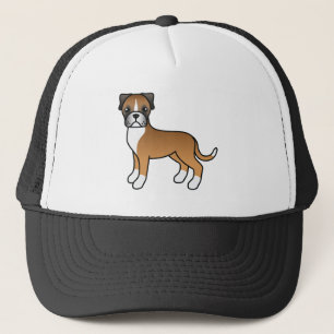 Fawn Boxer Dog Cute Cartoon Dog Illustratie Trucker Pet