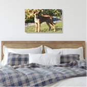 Fawn Boxer Dog Standing Canvas Afdruk (Insitu (Slaapkamer))