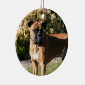 Fawn Boxer Dog Standing Keramisch Ornament (Rechts)