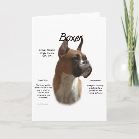 Fawn Boxer Geschiedenis Feestdagen Kaart (Voorkant)