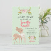 Fawn & Bunny Baby shower Kaart (Staand voorkant)