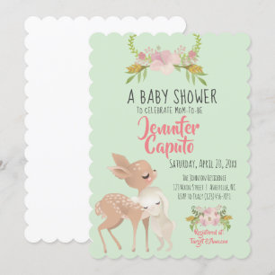 Fawn & Bunny Baby shower Kaart