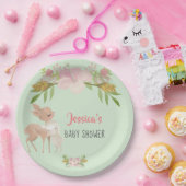 Fawn & Bunny Personalized Baby shower Papieren Bordje (Feest)
